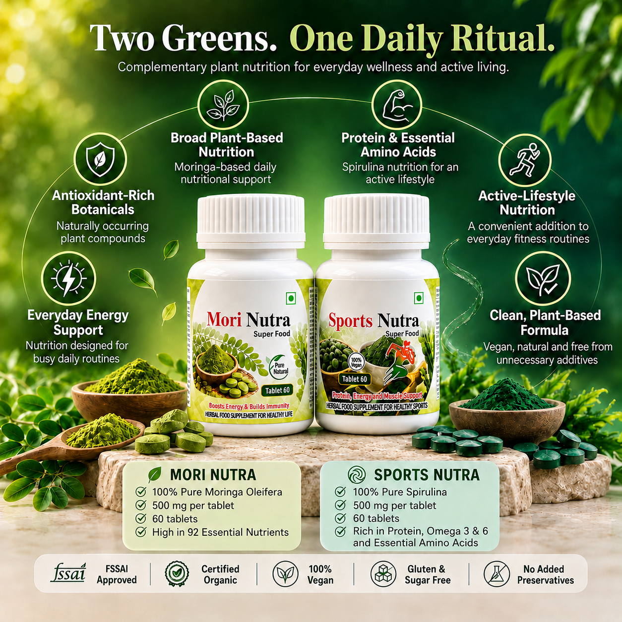 Moringa & Spirulina Mega Pack Superfood Supplement