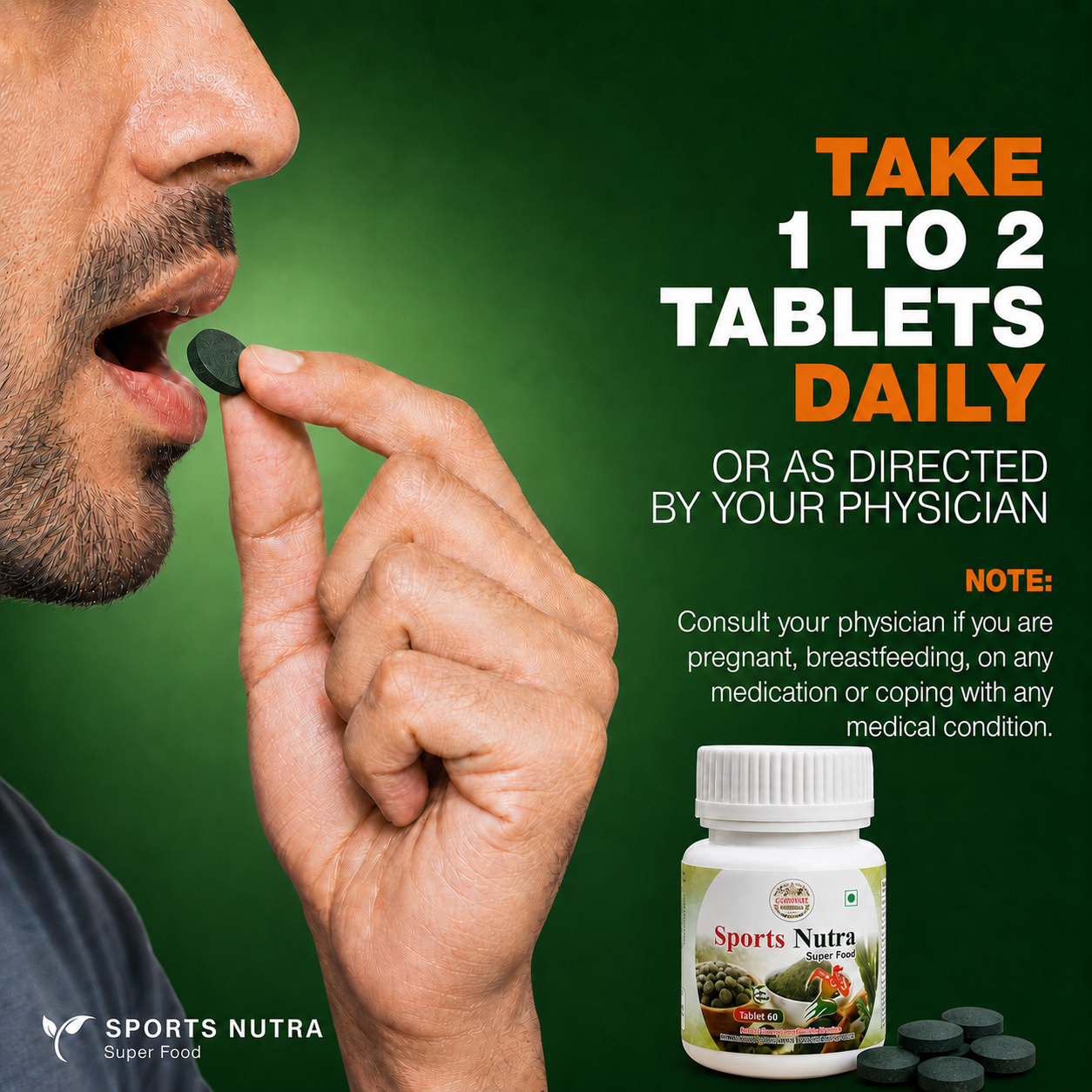Spirulina Sports Nutrition Tablets – Natural Energy Support