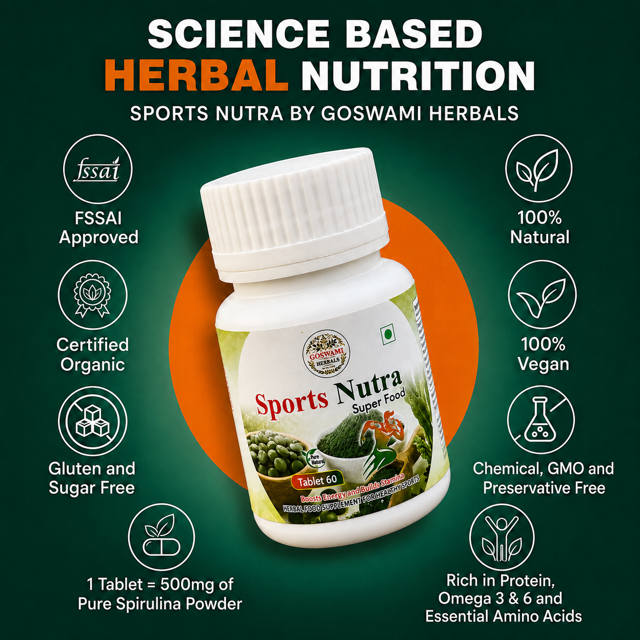 Spirulina Sports Nutrition Tablets – Natural Energy Support
